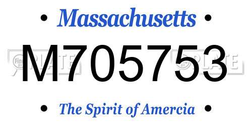 M705753 Massachusetts License Plate