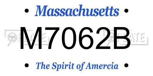 M7062B Massachusetts License Plate