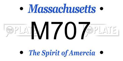 M707 Massachusetts License Plate