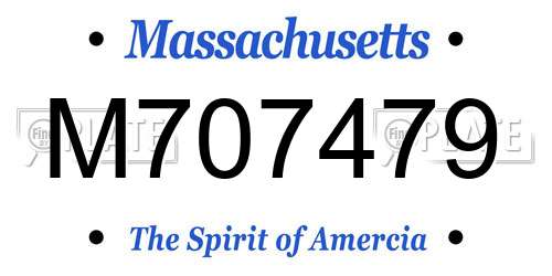 M707479 Massachusetts License Plate