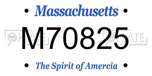 M70825 Massachusetts License Plate