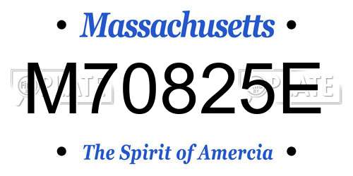 M70825E Massachusetts License Plate