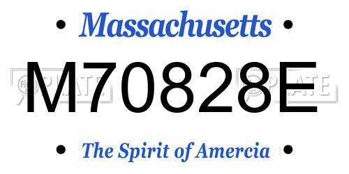 M70828E Massachusetts License Plate