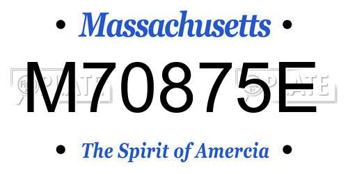 M70875E Massachusetts License Plate