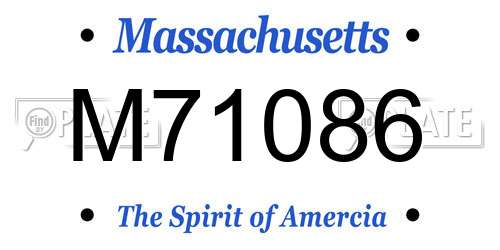 M71086 Massachusetts License Plate