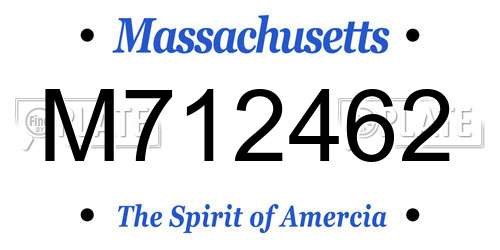 M712462 Massachusetts License Plate