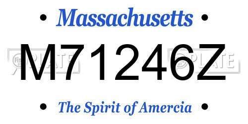 M71246Z Massachusetts License Plate