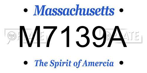 M7139A Massachusetts License Plate