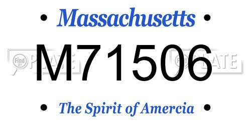 M71506 Massachusetts License Plate