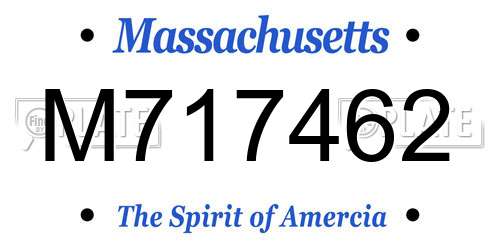 M717462 Massachusetts License Plate