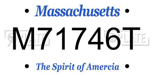M71746T Massachusetts License Plate