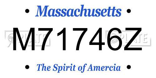 M71746Z Massachusetts License Plate