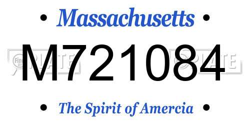 M721084 Massachusetts License Plate