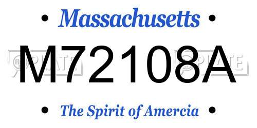 M72108A Massachusetts License Plate