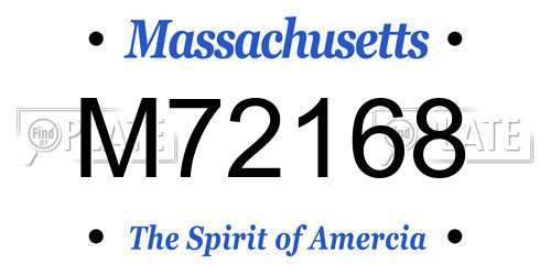 M72168 Massachusetts License Plate