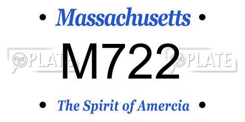 M722 Massachusetts License Plate
