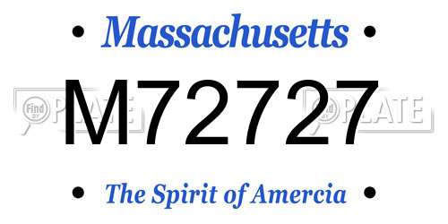 M72727 Massachusetts License Plate