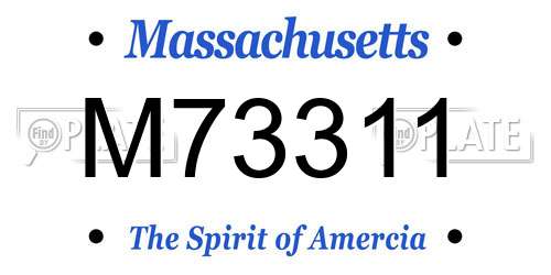 M73311 Massachusetts License Plate