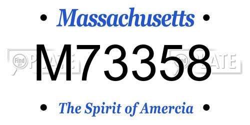 M73358 Massachusetts License Plate