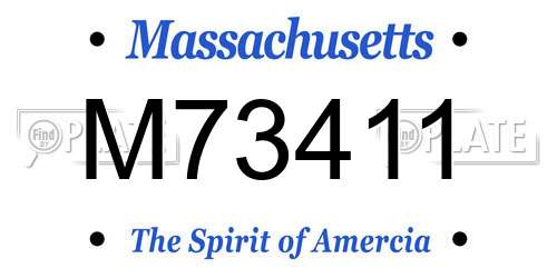 M73411 Massachusetts License Plate