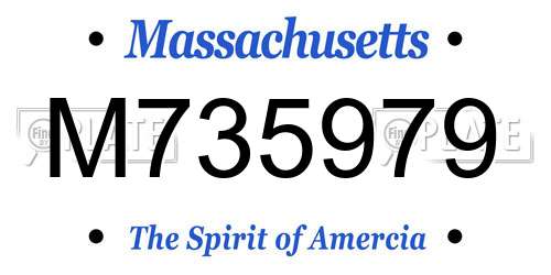 M735979 Massachusetts License Plate