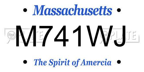 M741WJ Massachusetts License Plate
