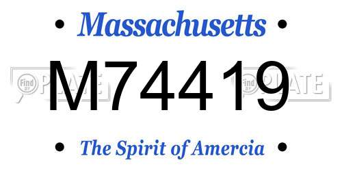 M74419 Massachusetts License Plate