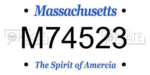 M74523 Massachusetts License Plate