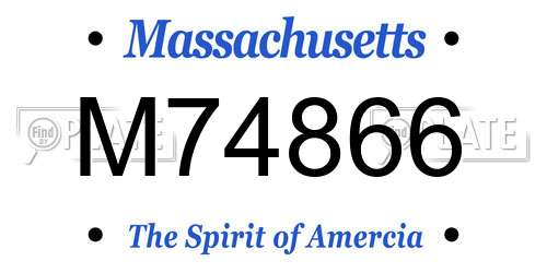 M74866 Massachusetts License Plate