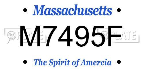 M7495F Massachusetts License Plate