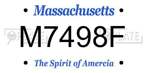 M7498F Massachusetts License Plate
