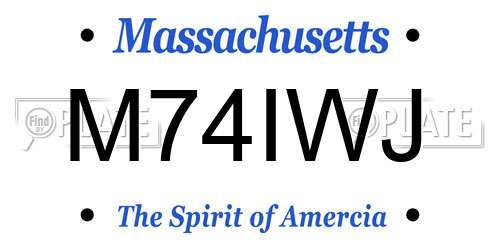 M74IWJ Massachusetts License Plate