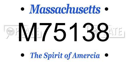 M75138 Massachusetts License Plate