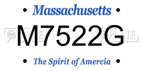 M7522G Massachusetts License Plate