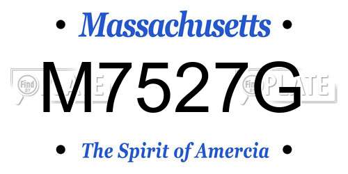 M7527G Massachusetts License Plate