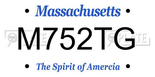 M752TG Massachusetts License Plate