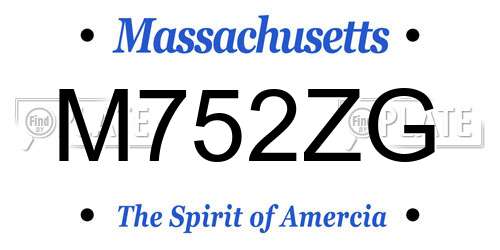 M752ZG Massachusetts License Plate