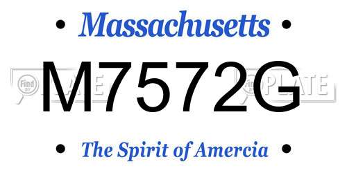 M7572G Massachusetts License Plate