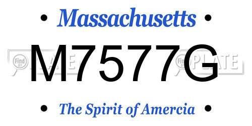 M7577G Massachusetts License Plate