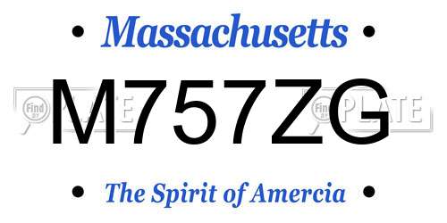 M757ZG Massachusetts License Plate
