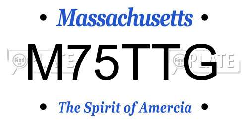 M75TTG Massachusetts License Plate