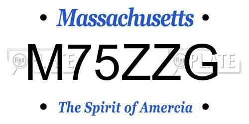 M75ZZG Massachusetts License Plate