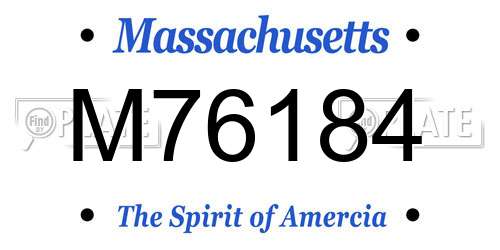 M76184 Massachusetts License Plate