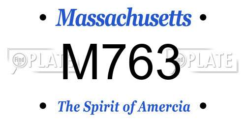 M763 Massachusetts License Plate