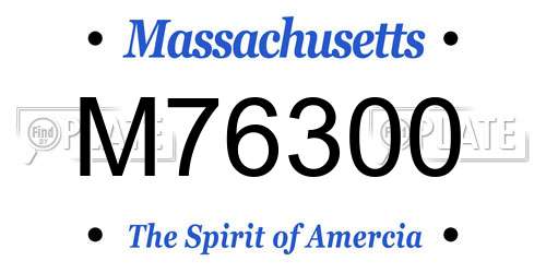 M76300 Massachusetts License Plate