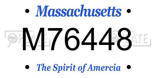 M76448 Massachusetts License Plate