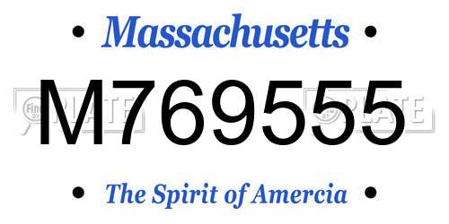 M769555 Massachusetts License Plate