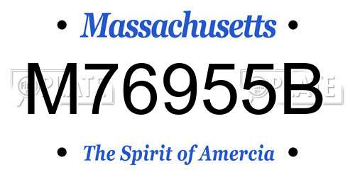 M76955B Massachusetts License Plate