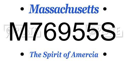 M76955S Massachusetts License Plate