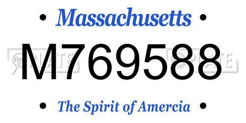 M769588 Massachusetts License Plate